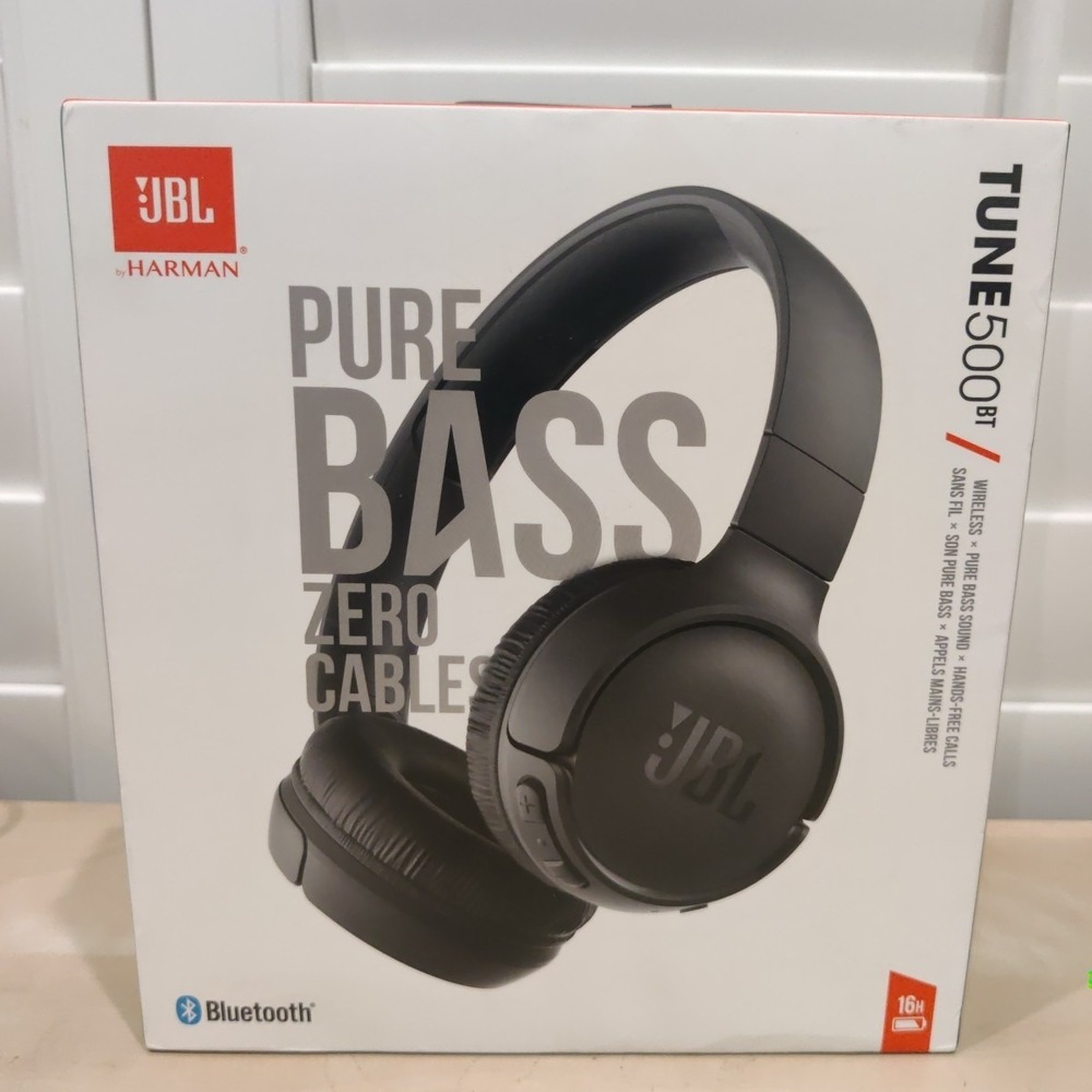 JBL Tune 500BT Bluetooth On-Ear Headphones - Black - New/ Sealed